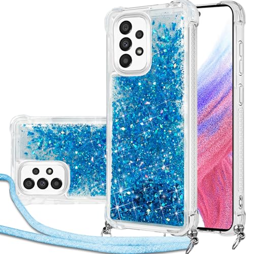 Handykette Hülle für Samsung Galaxy A53 mit Band, Glitzer Treibsand Handyhülle mit Band, Schutzhülle mit Kordel zum Umhängen, Necklace Case für Samsung Galaxy A53 Hülle Quicksand Glitzer Handykette Hülle für Samsung Galaxy A53 mit Band, Glitzer Treibsand Handyhülle mit Band, Schutzhülle mit Kordel zum Umhängen, Necklace Case für Samsung Galaxy A53 Hülle Quicksand Glitzer von Hovisi