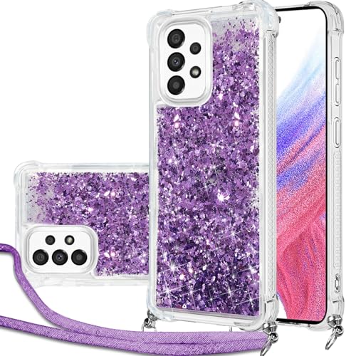 Handykette Hülle für Samsung Galaxy A53 mit Band, Glitzer Treibsand Handyhülle mit Band, Schutzhülle mit Kordel zum Umhängen, Necklace Case für Samsung Galaxy A53 Hülle Quicksand Glitzer Handykette Hülle für Samsung Galaxy A53 mit Band, Glitzer Treibsand Handyhülle mit Band, Schutzhülle mit Kordel zum Umhängen, Necklace Case für Samsung Galaxy A53 Hülle Quicksand Glitzer von Hovisi