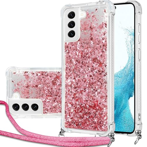 Handykette Hülle für Samsung Galaxy S22 mit Band, Glitzer Treibsand Handyhülle mit Band, Schutzhülle mit Kordel zum Umhängen, Necklace Case für Samsung Galaxy S22 Hülle Quicksand Glitzer Handykette Hülle für Samsung Galaxy S22 mit Band, Glitzer Treibsand Handyhülle mit Band, Schutzhülle mit Kordel zum Umhängen, Necklace Case für Samsung Galaxy S22 Hülle Quicksand Glitzer von Hovisi
