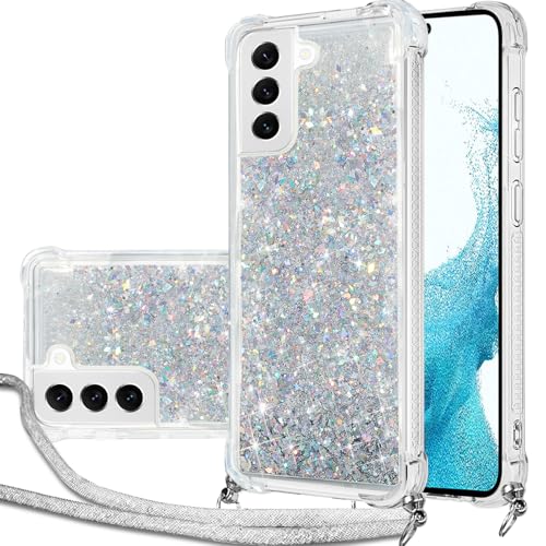 Handykette Hülle für Samsung Galaxy S22 mit Band, Glitzer Treibsand Handyhülle mit Band, Schutzhülle mit Kordel zum Umhängen, Necklace Case für Samsung Galaxy S22 Hülle Quicksand Glitzer Handykette Hülle für Samsung Galaxy S22 mit Band, Glitzer Treibsand Handyhülle mit Band, Schutzhülle mit Kordel zum Umhängen, Necklace Case für Samsung Galaxy S22 Hülle Quicksand Glitzer von Hovisi