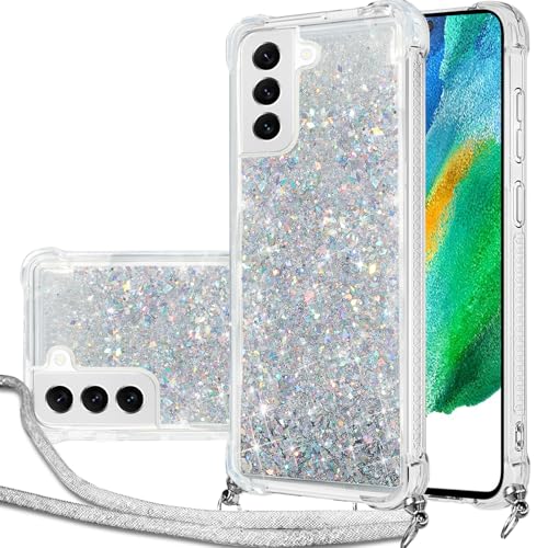 Hovisi Handykette Hülle für Samsung Galaxy S21 FE mit Band, Glitzer Treibsand Handyhülle mit Band, Schutzhülle mit Kordel zum Umhängen, Necklace Case für Samsung Galaxy S21 FE Hülle Quicksand Glitzer Hovisi Handykette Hülle für Samsung Galaxy S21 FE mit Band, Glitzer Treibsand Handyhülle mit Band, Schutzhülle mit Kordel zum Umhängen, Necklace Case für Samsung Galaxy S21 FE Hülle Quicksand Glitzer von Hovisi