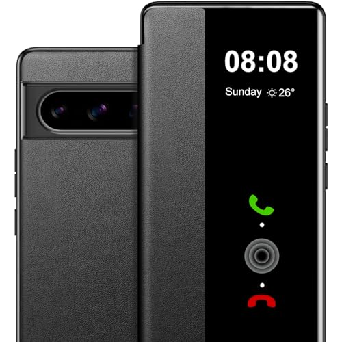 Schutzhülle für Google Pixel 8 Pro - Klapphülle aus Leder, Transparent, S-View, Luxuriös, Dünn Mit Smart-Fenster - Harte, Stoßfeste Hülle Schutzhülle für Google Pixel 8 Pro - Klapphülle aus Leder, Transparent, S-View, Luxuriös, Dünn Mit Smart-Fenster - Harte, Stoßfeste Hülle von Hovisi