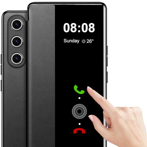 Schutzhülle für Samsung Galaxy S25 Plus, Leder, transparent, S-View, berührbares Fenster, für Samsung S25 Plus, Smart-Fenster, harte Klapp-Schutzhülle, stoßfeste Schutzhülle für Galaxy 5G S25 Plus, Schutzhülle für Samsung Galaxy S25 Plus, Leder, transparent, S-View, berührbares Fenster, für Samsung S25 Plus, Smart-Fenster, harte Klapp-Schutzhülle, stoßfeste Schutzhülle für Galaxy 5G S25 Plus, von Hovisi