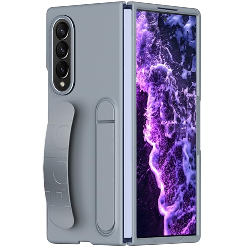 Schutzhülle für Samsung Galaxy Z Fold 3, mit Handschlaufe und Ständer, mit Displayschutzfolie, stoßfeste Schutzhülle mit Ständer, für Samsung Z Fold 3 5G, Grau Schutzhülle für Samsung Galaxy Z Fold 3, mit Handschlaufe und Ständer, mit Displayschutzfolie, stoßfeste Schutzhülle mit Ständer, für Samsung Z Fold 3 5G, Grau von Hovisi