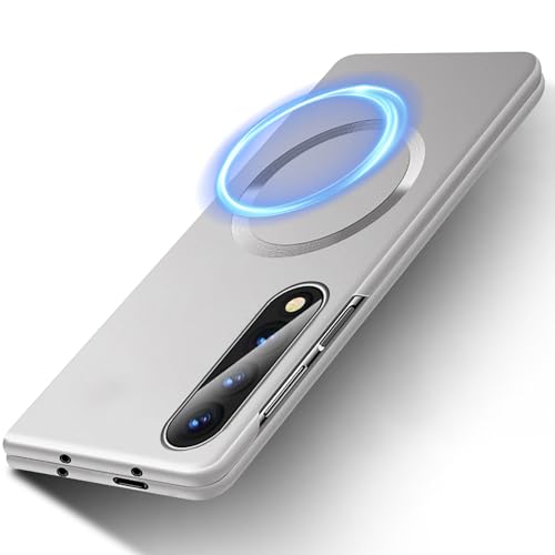 Ultra Slim Hülle für Samsung Galaxy Z Fold 3 Hülle mit Magnet [Randlos - Original Touch] Matte Slim Handyhülle mit Mag-Safe, Anti-Fingerabdruck Cover für Samsung Fold 3 5G Hülle von Hovisi