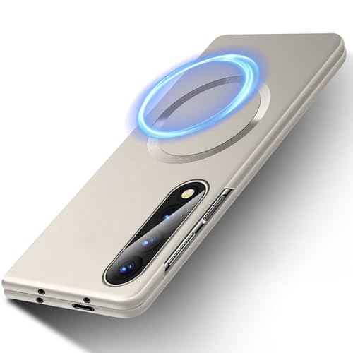Ultra Slim Hülle für Samsung Galaxy Z Fold 4 Hülle mit Magnet [Randlos - Original Touch] Matte Slim Handyhülle mit Mag-Safe, Anti-Fingerabdruck Cover für Samsung Fold 4 5G Hülle von Hovisi