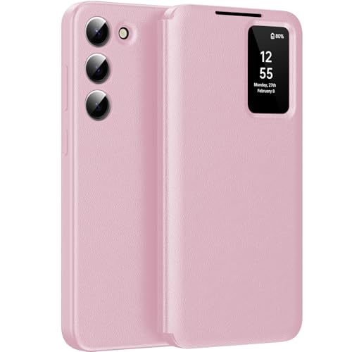 für Samsung S23 Smart View Hülle, Wallet Smartphone Case, für Samsung Galaxy S23 Handyhülle Clear View, Spiegel Flip, Kartenfach Cover, Sichtfenster, Galaxy S23 5G Smart View von Hovisi