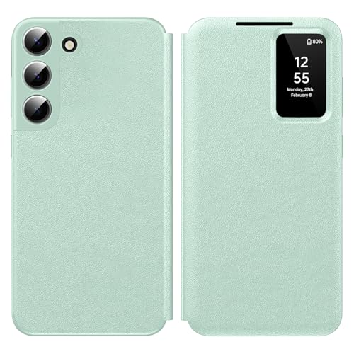 für Samsung S24 FE Smart View Hülle, Wallet Smartphone Case, für Samsung Galaxy S24 FE Handyhülle Clear View, Spiegel Flip, Kartenfach Cover, Sichtfenster, Galaxy S24 FE 5G Smart View von Hovisi