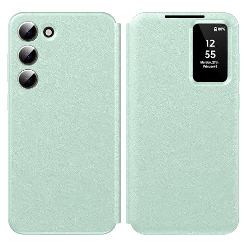 für Samsung S24 Plus Smart View Wallet Smartphone Case, für Samsung Galaxy S24 Plus Handyhülle Clear View, Spiegel Flip, Kartenfach Cover, Sichtfenster, für Samsung S24 Plus Hülle Smart View von Hovisi