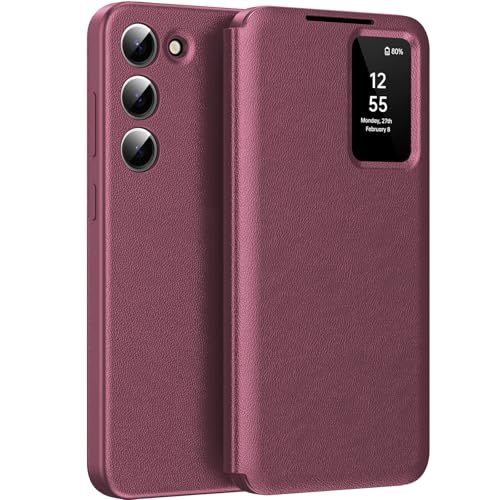 für Samsung S25 Plus Smart View Hülle, Wallet Smartphone Case, für Samsung Galaxy S25 Plus Handyhülle Clear View, Spiegel Flip, Kartenfach Cover, Sichtfenster, Galaxy S25 Plus 5G Smart View von Hovisi