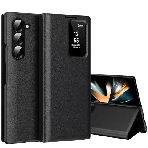 für Samsung Z Fold 4 Smart View Hülle, Wallet Smartphone Case, für Samsung Galaxy Z Fold 4 Handyhülle Clear View, Spiegel Flip, Kartenfach Cover, Sichtfenster, Galaxy Fold 4 5G Smart View für Samsung Z Fold 4 Smart View Hülle, Wallet Smartphone Case, für Samsung Galaxy Z Fold 4 Handyhülle Clear View, Spiegel Flip, Kartenfach Cover, Sichtfenster, Galaxy Fold 4 5G Smart View von Hovisi