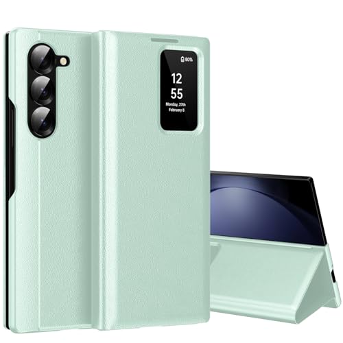 für Samsung Z Fold 5 Smart View Hülle, Wallet Smartphone Case, für Samsung Galaxy Z Fold 5 Handyhülle Clear View, Spiegel Flip, Kartenfach Cover, Sichtfenster, Galaxy Z Fold 5 5G Hülle Smart View für Samsung Z Fold 5 Smart View Hülle, Wallet Smartphone Case, für Samsung Galaxy Z Fold 5 Handyhülle Clear View, Spiegel Flip, Kartenfach Cover, Sichtfenster, Galaxy Z Fold 5 5G Hülle Smart View von Hovisi