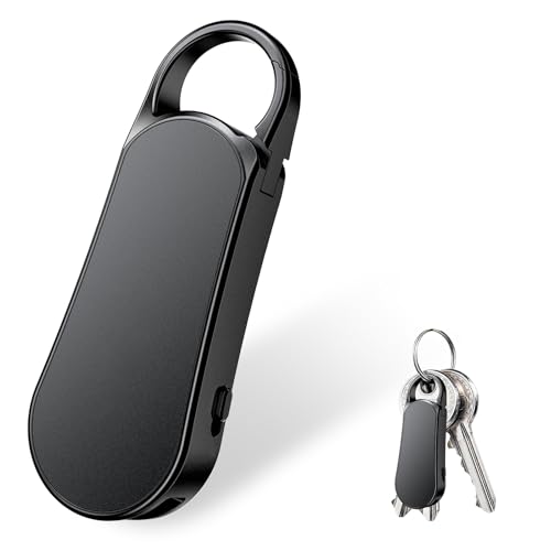 Howabo 64GB Diktiergerät Mini– Schlüsselanhänger Design, 35 Stunden Aufnahmezeit, Metallgehäuse, 1536kbps Hi-Fi Klang, 1-Knopf-Bedienung, Aufnahmegerät mit Spracherkennung für Interview Tagung von Howabo