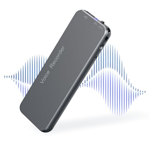 Howabo Digitaler Diktiergerät mit Typ-C-Anschluss und Metallgehäuse, 126GB Voice Recorder für Studien interviews von Howabo