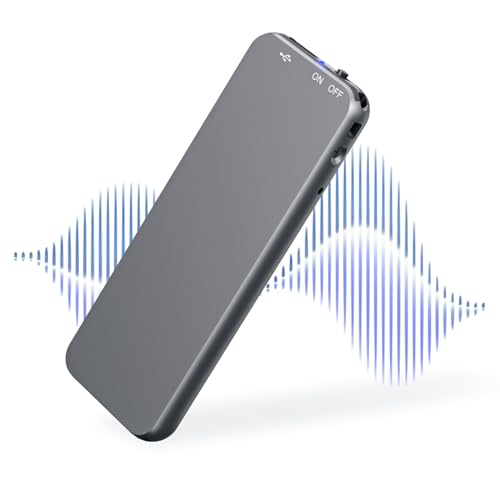 Howabo Digitaler Diktiergerät mit Typ-C-Anschluss und Metallgehäuse, 58GB Voice Recorder für Studien interviews von Howabo