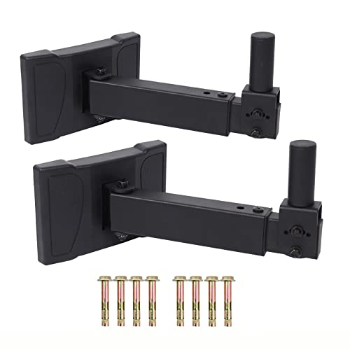 Howonder Lautsprecher-Wandhalterung, Lautsprecher-Wandhalterung, Lautsprecher-Wandhalterung für PA-Lautsprecher, schwenkbar und neigbar, hält bis zu 100 lbs, Schraube versteckt HD-339(2 Packs Schwarz) von Howonder