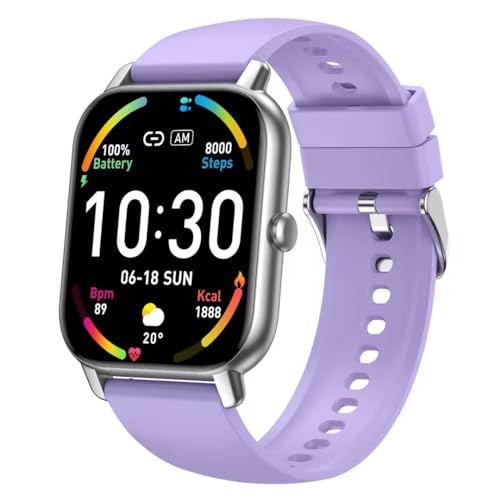 Hoxe Smart Watch für Männer Frauen Antwort/Anrufe, 1,85" Zoll HD Touchscreen Fitness-Uhr mit Herzfrequenz Schlaf-Monitor, 100 + Sport-Modi, Schrittzähler, IP68 Wasserdicht, Kompatibel mit Android IOS von Hoxe