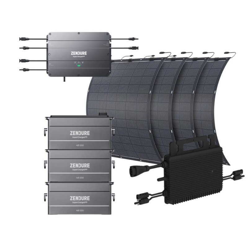 Hoymiles Mikrowechselrichter HMS-800W-2T + 4x 210W Solarpanel + 3x AB1000 Akku Set von Hoymiles