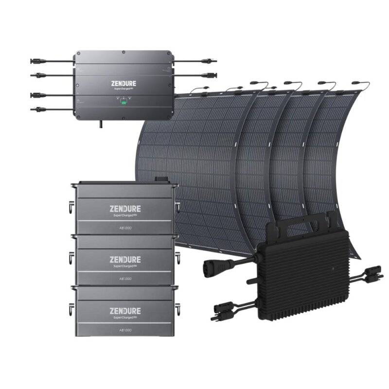 Hoymiles Mikrowechselrichter HMS-800W-2T + 4x 210W Solarpanel + 3x AB1000 Akku Set mit 0% MwSt nach §12 Abs. 3 UstG von Hoymiles