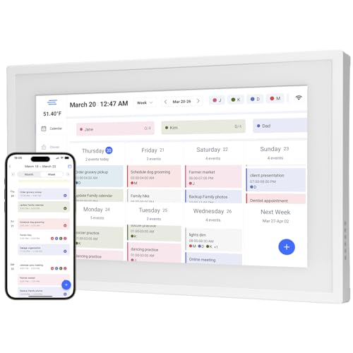 HoziRes Digital Calendar, 10.1 Inch Smart Calendar & Chore Chart, 1920x1080 IPS Touchscreen Display for Family Schedule, Sync Schedules & Share Moments via App from Anywhere, White HoziRes Digital Calendar, 10.1 Inch Smart Calendar & Chore Chart, 1920x1080 IPS Touchscreen Display for Family Schedule, Sync Schedules & Share Moments via App from Anywhere, White von HoziRes