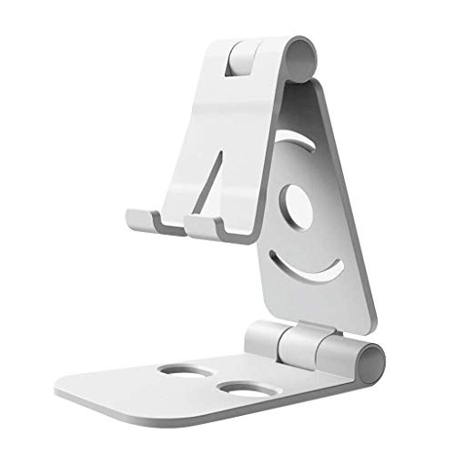 Hozora Faltbarer Schwenker-Telefonstandplatz, Multi-Winkel-justierbarer Telefon-Halter, tragbarer Handy-Wiegen-Schreibtisch (Weiß) von UNGROL