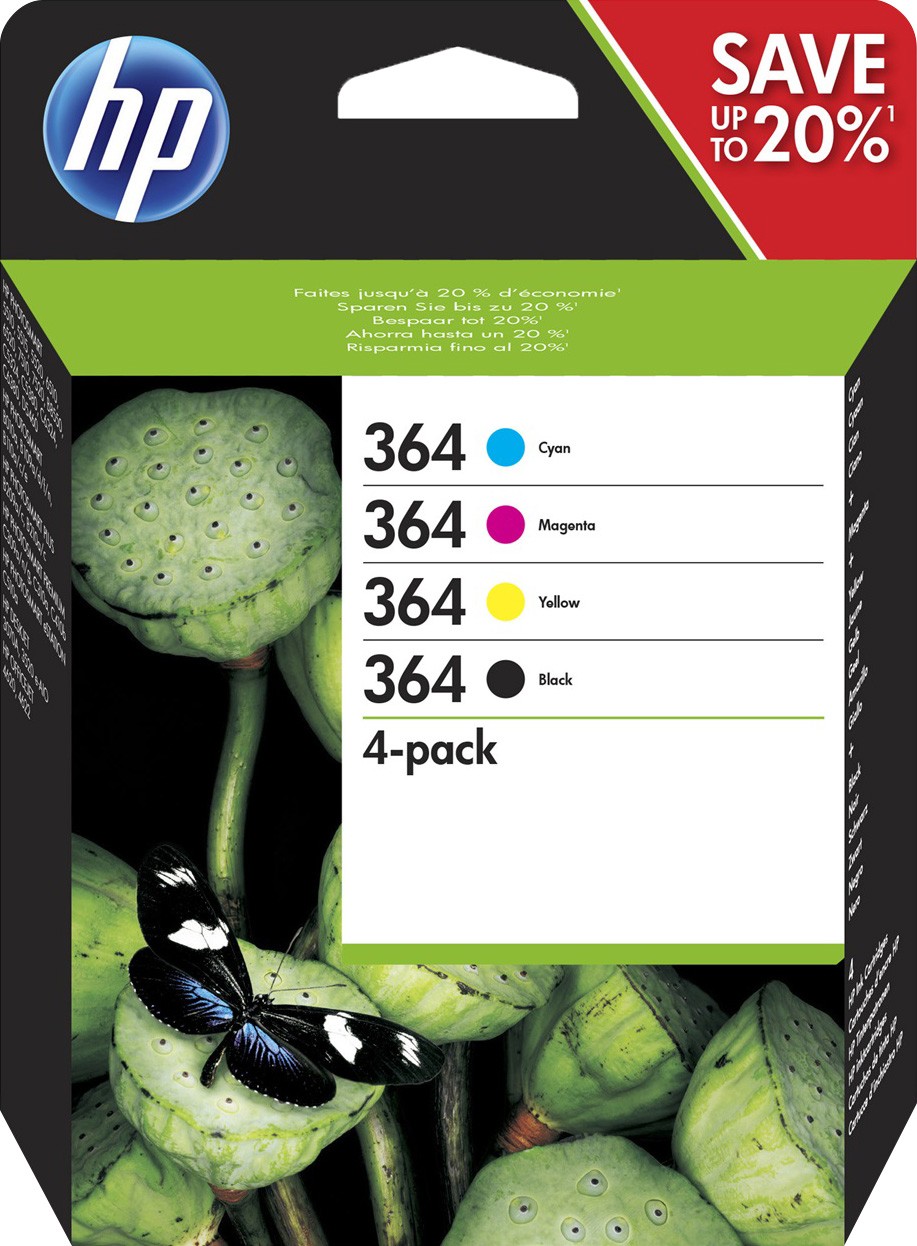 Hp Tinten Multipack N9J73AE NR.364 Serie (schwarz,cyan,magenta,gelb) von Hp