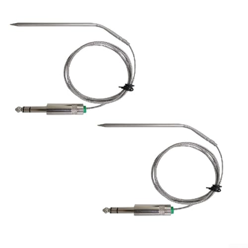 HpLive 1/2 Stück Fleischthermometer Temperatursensor P-1035 5" Sonde für GMG Grill Ersatzteil Hitzebeständig, 50,6" Kabel(2pcs) von HpLive