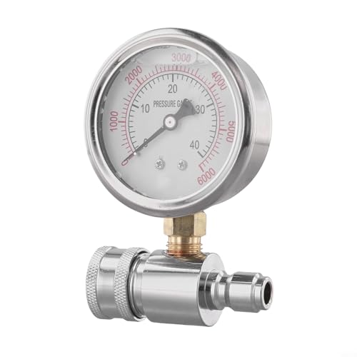 HpLive Edelstahl Druckmessgerät für Hochdruckreiniger, 6000 PSI Manometer, 3/8 Zoll Schnellverbindung, Präzisionsmessung für Autowäsche und Reinigungsaufgaben HpLive Edelstahl Druckmessgerät für Hochdruckreiniger, 6000 PSI Manometer, 3/8 Zoll Schnellverbindung, Präzisionsmessung für Autowäsche und Reinigungsaufgaben von HpLive