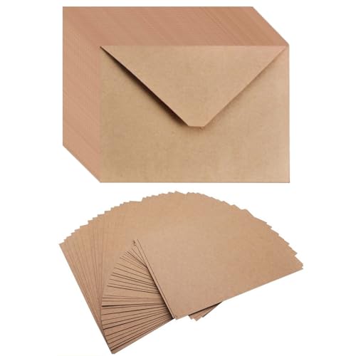 100 Kraftpapier Umschläge Doppelkarten "Kraftpapier" mit Umschlägen Vintage Kraftpapier Briefumschläge Blanko Falt-Karten Diy Einladungskarten Hochzeit & Geburtstag, Geschenk- & Grusskarten Set 100 Kraftpapier Umschläge Doppelkarten "Kraftpapier" mit Umschlägen Vintage Kraftpapier Briefumschläge Blanko Falt-Karten Diy Einladungskarten Hochzeit & Geburtstag, Geschenk- & Grusskarten Set von Hpamba
