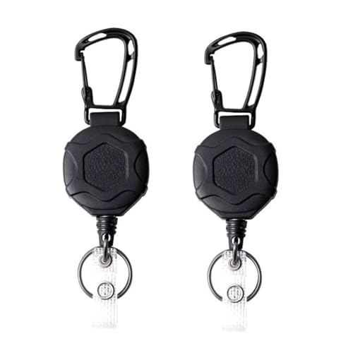 Hpamba 2 Stücke Einziehbarer Schlüsselanhänger Schlüssel Jojo Schlüsselanhänger ausziehbar ID-Ausweisrolle Karabinerhaken Schlüsselring taktische für Kartenhalter, Gürtelclip und Schlüssel von Hpamba