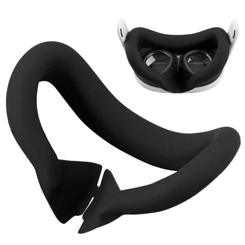 VR Silikon Augenmaske für Meta Quest 3,Silikon VR Gesichtsabdeckung,Kompatibel mit Meta Quest 3 VR Headset,VR Silikon Maske,Schweißfest Zubehör von Hpbaggy