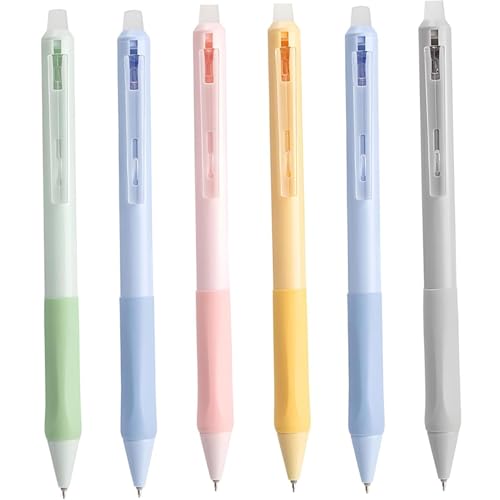 Hperu 6pcs löschbare Stifte einziehbarer 0, 5 mm schwarzer feiner Punktkomfort Griff für Büroschulengeschenke, löschbare Gelstifte von Hperu