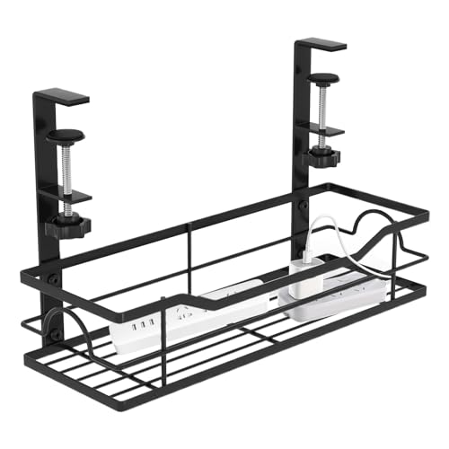 Hqunjikp Kabel-Management-Rack – Kabel-Management unter dem Schreibtisch, Kabel-Organizer, platzsparend, erweiterter Drahtkorb für Schreibtisch, Zimmer, Computer, Tablets, Kopfhörer, Arbeitsplatz von Hqunjikp