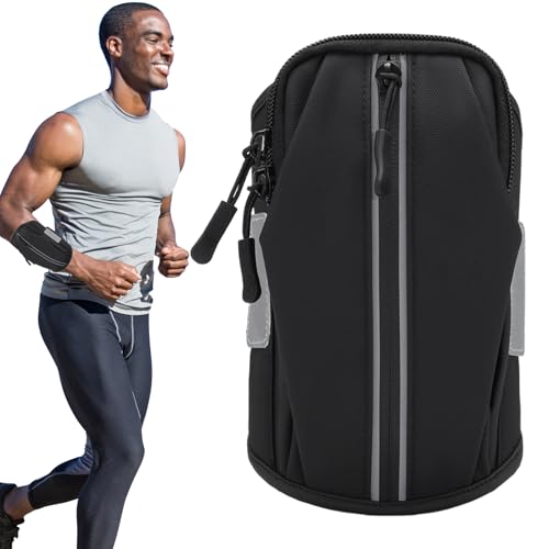 Hqunjikp Laufarmband, wasserdichte Laufarmbänder, multifunktionales Workout-Zubehör, tragbare Schlüsseltasche für Outdoor-Aktivitäten von Hqunjikp