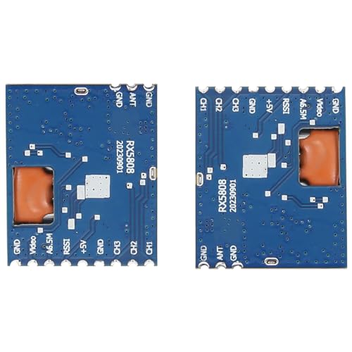 Hreyywo 2 Stück RX5808 Drahtloses Audio-Video-Empfängermodul RX5808 Frequenzphasensperre Analoger AV-Signalausgang 48CH SPI- Hreyywo 2 Stück RX5808 Drahtloses Audio-Video-Empfängermodul RX5808 Frequenzphasensperre Analoger AV-Signalausgang 48CH SPI- von Hreyywo