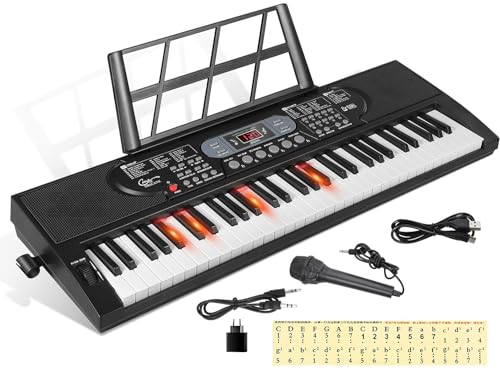 Hricane 61 leuchttasten epiano digitalpiano mit Mikrofon Notenständer & Klaviernote, Midi Keyboard in voller Größe elektrisches klavier für Erwachsene Kinder, HEP-669S Schwarz Modern Hricane 61 leuchttasten epiano digitalpiano mit Mikrofon Notenständer & Klaviernote, Midi Keyboard in voller Größe elektrisches klavier für Erwachsene Kinder, HEP-669S Schwarz Modern von Hricane
