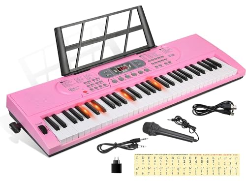 Hricane E-Piano Keyboard E-Piano 61 Tasten für Anfänger Erwachsene Kinder, Elektronische Tragbare digitale Musiktastatur, Beste Keyboard HEP-669R von Hricane