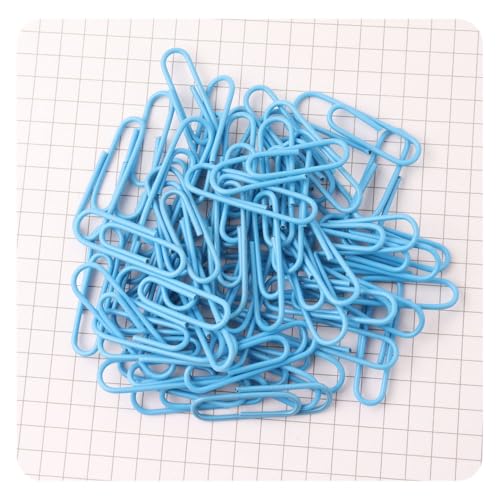 Hrlace 100 Stück 28mm Metallbüroklammern mit Kunststoffbeschichtung - Blau Hrlace 100 Stück 28mm Metallbüroklammern mit Kunststoffbeschichtung - Blau von Hrlace