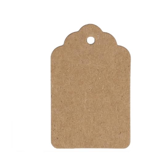 Hrlace Kraftpapier Etiketten Tags 3x5cm Geschenkanhänger Anhänger-Etiketten mit Loch für Schnur oder Quaste Blanko Etikettenkarte für Handmade Hochzeit Geschenk Weihnachten Partygeschenke 50 Stück von Hrlace