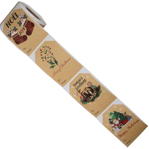 200 Stück selbstklebende Weihnachtsetiketten, Geschenkaufkleber, Etiketten, Weihnachtsnamen-Aufkleber, 5,1 x 7,6 cm, beschreibbar für Geschenkboxen 200 Stück selbstklebende Weihnachtsetiketten, Geschenkaufkleber, Etiketten, Weihnachtsnamen-Aufkleber, 5,1 x 7,6 cm, beschreibbar für Geschenkboxen von Hrtyvhin