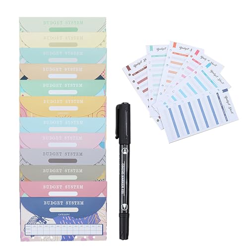 Budget-Blätter, Umschläge und doppelseitiges Marker-Set, Budgetplaner-Zubehör für Ordner, Budget-Notizbuch, 25-teilig Budget-Blätter, Umschläge und doppelseitiges Marker-Set, Budgetplaner-Zubehör für Ordner, Budget-Notizbuch, 25-teilig von Hrtyvhin
