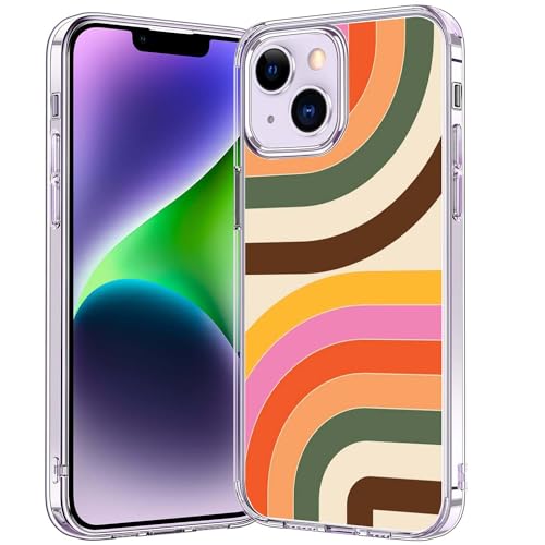 Hsdhacn Groovy 70er Jahre Retro Streifen Ästhetische Hülle Kompatibel mit iPhone 14 Plus, Vintage Streifen Muster Weiche TPU Bumper Schutzhülle Telefonabdeckung Unterstützung Wireless Charging Hsdhacn Groovy 70er Jahre Retro Streifen Ästhetische Hülle Kompatibel mit iPhone 14 Plus, Vintage Streifen Muster Weiche TPU Bumper Schutzhülle Telefonabdeckung Unterstützung Wireless Charging von Hsdhacn