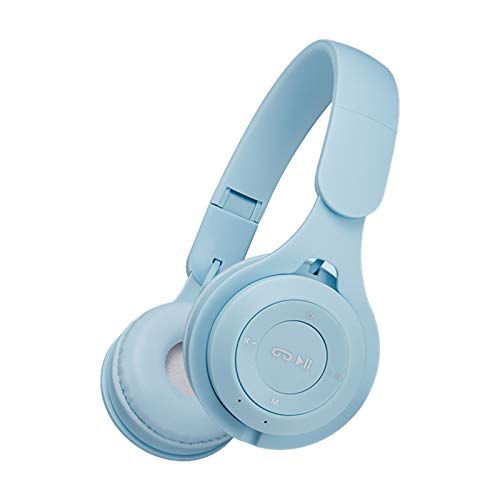 HshDUti Bluetooth Kopfhörer Over Ear Wireless Kopfhörer Gaming Kopfhörer Faltbar Heavy Bass Kopfhörer Headset mit weichen Ohrenschützern für Reisen/Arbeit Blau von HshDUti