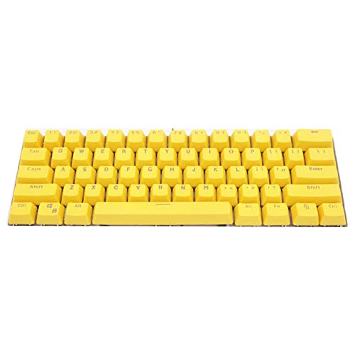 Pudding Keycaps - Double Shot PBT Keycap Set für mechanische Tastaturen, Full 104 Tasten Set, OEM Profil, Standard-Layout Gelb von HshDUti