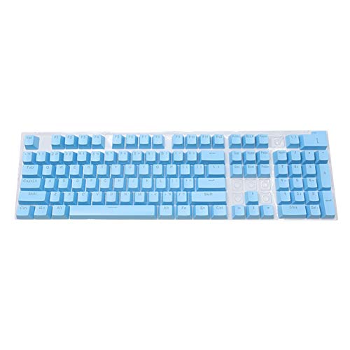 Pudding Tastenkappen - Double Shot PBT Keycap Set für mechanische Tastaturen, Full 104 Tasten Set, OEM Profil, Standard-Layout Blau von HshDUti