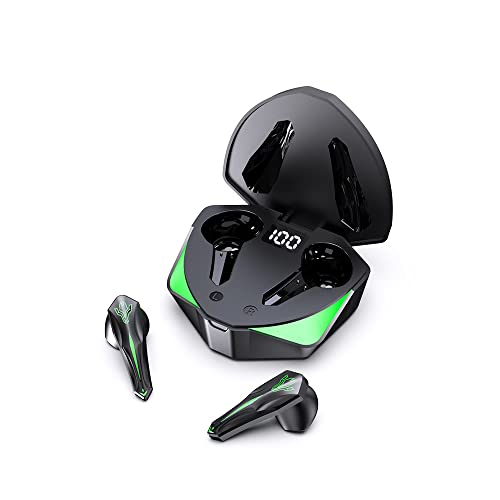 Hsility Kabellose Ohrhörer Bluetooth-Kopfhörer 5.3 Gaming-Kopfhörer mit Mikrofon In-Ear-Headset mit Spiel-/Musikmodus für Android iOS-Audio, Schwarz, 2.18 * 0.58 * 0.47 Zoll von Hsility