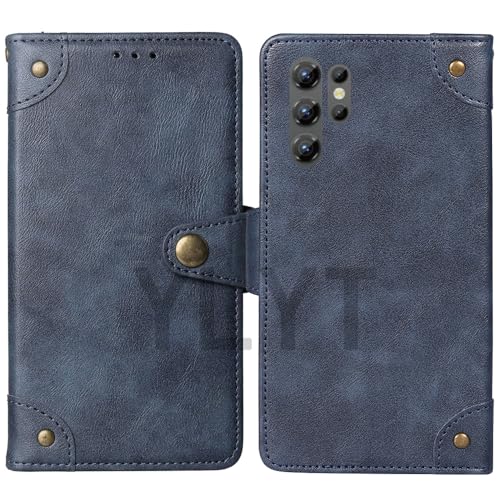 HsinchuTien Flip Blue Schutz Hülle Case Etui Leder Tasche Handyhülle Klassisch Kartenfach Cover Für Oukitel C1 6.52 inch von HsinchuTien