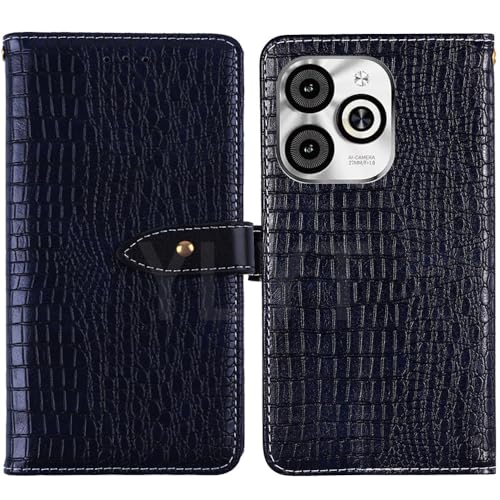 HsinchuTien Flip TPU Silikon Case Etui Blau Leder Tasche Schutz Hülle Handy Horizontale Standfunktion Magnetverschluss Cover Für Infinix Note 40X X6838 5G 6.78 inch von HsinchuTien