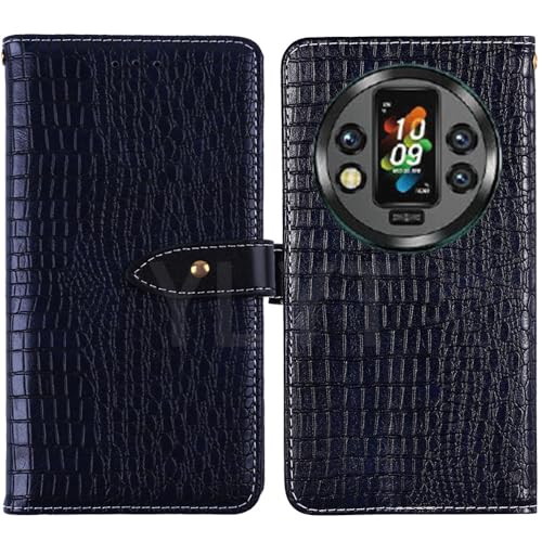HsinchuTien Flip TPU Silikon Case Etui Blau Leder Tasche Schutz Hülle Handy Horizontale Standfunktion Magnetverschluss Cover Für Oukitel WP200 Pro 6.7 inch von HsinchuTien