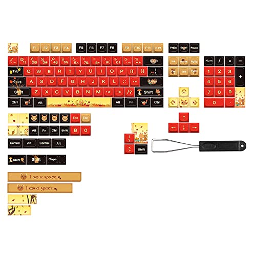 Hsjia PBT-Tastenkappen mit 139 Tasten, XDA-Kugelkappe, PBT, geteilte Leertastenkappe, seitlich, Sublimations-Tastenkappen für die meisten mechanischen Tastaturen von Hsjia